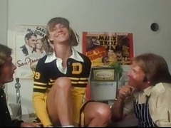 FreeKiloPorn presents: Marilyn chambers as a cheerleader takes on 2 guys
