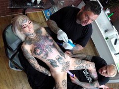 FreeKiloPorn presents: Amber luke tattooed and fucked with toys, Fetish, Tattoo, Toys, Natural Tits, Pussy, Shaved Pussy