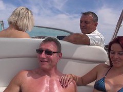 FreeKiloPorn presents: Hot ass blondie britney drops her clothes for sex on the boat, Group Sex, Hardcore, Outdoor, Reality, Yacht, Foursome, Bikini