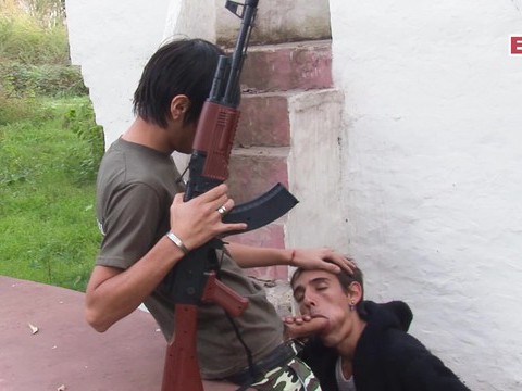 FreeKiloPorn presents: Skinny military gay teen fucks student anal in forest