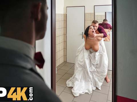 FreeKiloPorn presents: Vip4k. wife gets her hairy vagina licked and penetrates in the wc