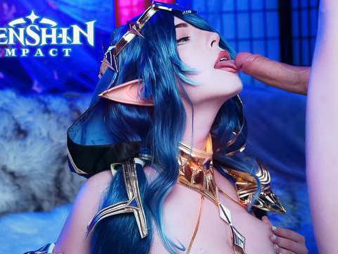 FreeKiloPorn presents: Genshin impact. layla swallows a big cock down her throat - mollyredwolf