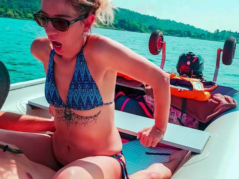 FreeKiloPorn presents: Wife gets fucked on a boat and gets a creampie from her husband's best friend