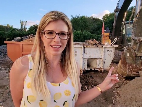 FreeKiloPorn presents: Outdoors video of sexy blonde wife cory chase with glasses