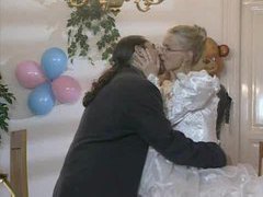 FreeKiloPorn presents: Bride in glasses has cock in her ass