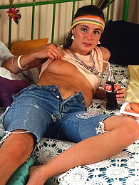 FreeKiloPorn presents: Pretty teenager on the phone rubbing herself in her bed