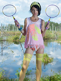 FreeKiloPorn presents: Stunning skinny teen plays around with her body on the lap of nature with the blue sky complimenting her beauty.