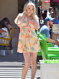 FreeKiloPorn presents: Slim american blonde Scarlett Hampton masturbates in a backyard