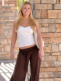 FreeKiloPorn presents: Light-Haired american cutie Summer Solstice removes her clothes and toys her twat